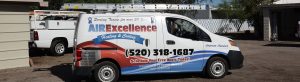 air excellence heating and cooling company van parked image