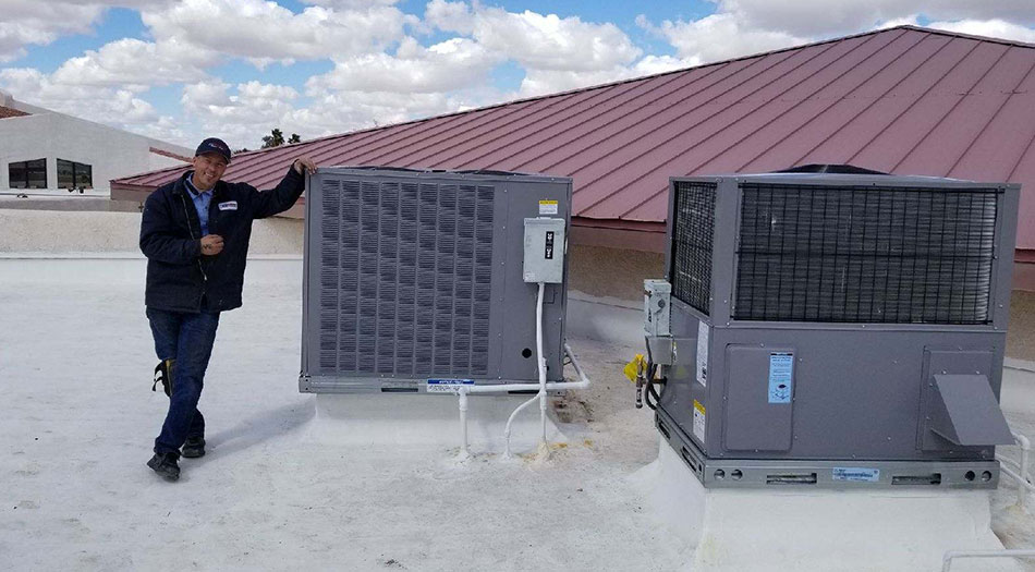 Commercial Heating and Cooling Services HVAC tech image