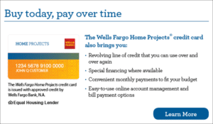 buy today, pay over time with wells fargo home projects credit card image