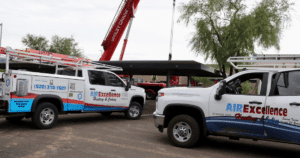 Commercial Heating & Cooling project with trucks image